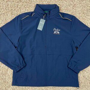 Dockers Men’s Racquet Club Collared Anorak Jacket Hidden Hood Navy, Size Medium